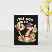 Carte J'avais 6 ans, j'ai 7 ans, anniversaire de basebal (Fleur jaune)