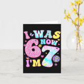 Carte J'avais 6 ans maintenant j'ai 7 ans 67 Mème Groovy (Fleur jaune)