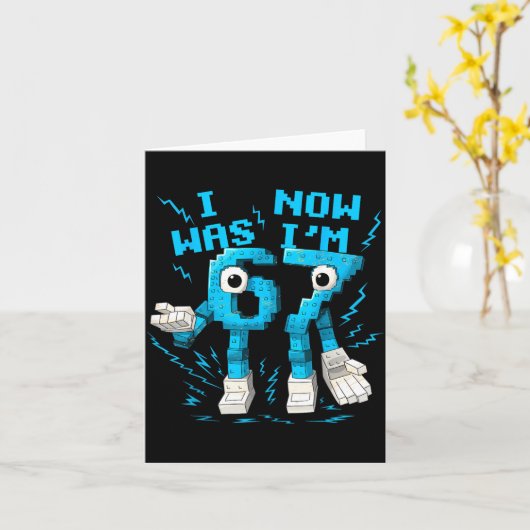 Carte J'avais 6 ans maintenant j'ai 7 ans 67 Sept ans An (Fleur jaune)