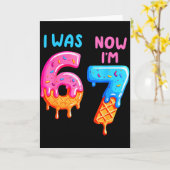 Carte J'avais 6 ans maintenant j'ai 7 ans 67 Six Sept Po (Fleur jaune)