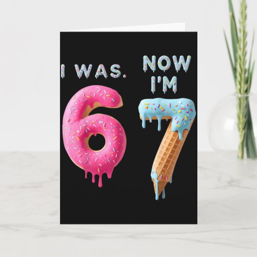 Carte J'avais 6 ans maintenant j'ai 7 ans Anniversaire, (Devant)