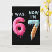 Carte J'avais 6 ans maintenant j'ai 7 ans Anniversaire, (Fleur jaune)