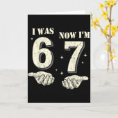 Carte J'avais 6 ans maintenant j'ai 7 ans Anniversaire 6 (Fleur jaune)