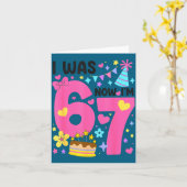 Carte J'avais 6 ans maintenant j'ai 7 ans Anniversaire 7 (Fleur jaune)