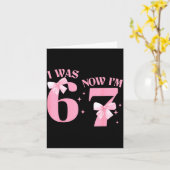 Carte J'avais 6 ans maintenant j'ai 7 ans Anniversaire F (Fleur jaune)
