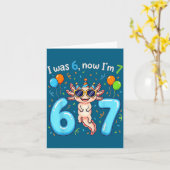 Carte J'avais 6 ans maintenant j'ai 7 ans fille garçon e (Fleur jaune)