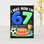 Carte J'avais 6 ans maintenant j'ai 7 ans Football 67 _3 (Fleur jaune)