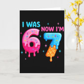 Carte J'avais 6 ans maintenant j'ai 7 ans Mème drôle Six (Fleur jaune)