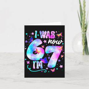 Carte J'avais 6 ans maintenant j'ai 7 ans Papillon 7e an