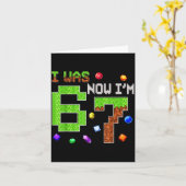 Carte J'avais 6 ans maintenant j'ai 7 ans Six Sept 7ème (Fleur jaune)