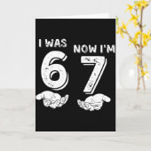 Carte J'avais 6 ans maintenant j'ai 7 ans Six Sept Mème (Fleur jaune)