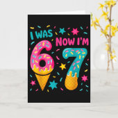 Carte J'avais 6 ans maintenant j'ai 7 ans Six Sept Mème  (Fleur jaune)