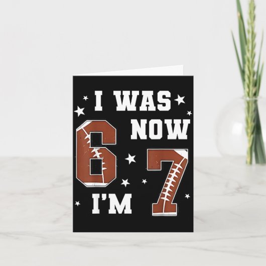Carte J'avais 6 ans maintenant j'ai 7 ans thème de footb (Devant)
