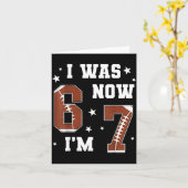 Carte J'avais 6 ans maintenant j'ai 7 ans thème de footb (Fleur jaune)