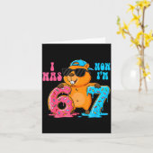 Carte J'avais six ans maintenant j'ai sept ans 6 7 Capyb (Fleur jaune)