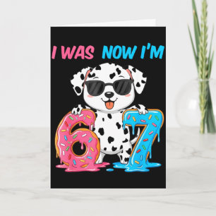 Carte J'avais six sept dalmatien chien 67 mème 7ème anni