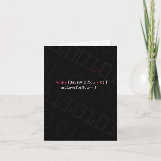 Carte Javascript Code de programmation Valentines Nerd A (Devant)