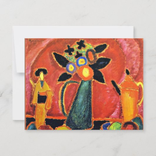 Carte Jawlensky - Fleur japonaise, peinture colorée (Devant)