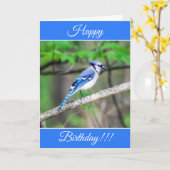 Carte Jay Bleu Anniversaire Personnalisée (Fleur jaune)