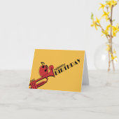 CARTE JAZZ MUSIQUE TRUMPET HEUREUX ANNIVERSAIRE (Fleur jaune)