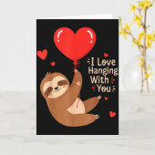 Carte Je adore traîner avec toi Sloth Saint-Valentin (Fleur jaune)