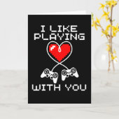 Carte Je aime jouer avec toi Video Gamer Saint-Valentin (Fleur jaune)