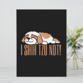 Carte Je chie tzu pas drôle de citation | Cadeau d'anniv (Debout devant)