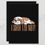 Carte Je chie tzu pas drôle de citation | Cadeau d'anniv (Devant / Derrière)