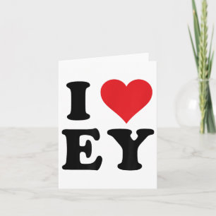 Carte Je cœur Ey Initiales Je J'aime E.y. Prénom Et Nom
