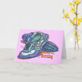 Carte Je courrais plutôt - des baskets (Fleur jaune)