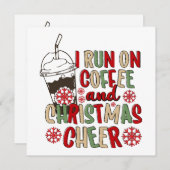 Carte Je cours sur le café et la fête de Noël (Devant / Derrière)