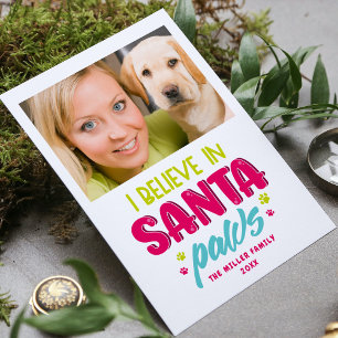 Carte Je Crois En Père Noël Paws Animaux Chiens De Noël