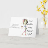 Carte Je cuisine avec du vin, parfois ajouter à la nourr (Fleur jaune)