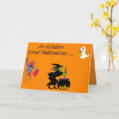 Carte Je cuisine pour Halloween - (Fleur jaune)