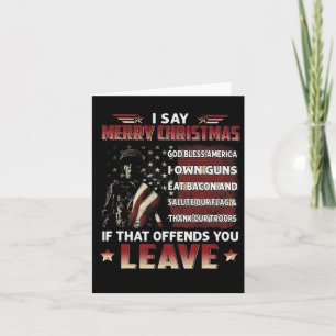 Carte Je dis Joyeux Noël Dieu bénisse l'Amérique Je poss