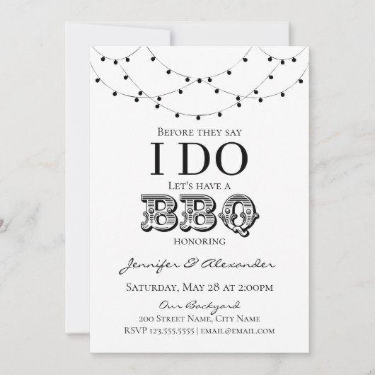 Carte Je fais BBQ Engagement Partie Couples Douche (Devant)