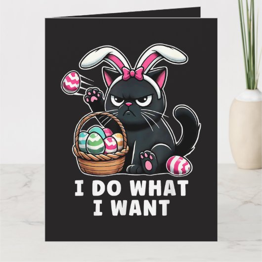 Carte je fais ce que je veux Chat de Pâques (Devant)