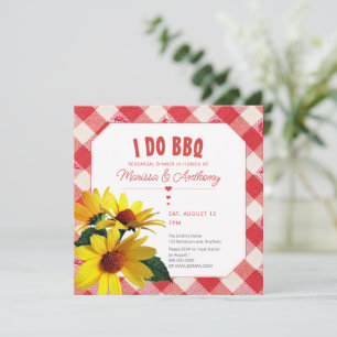 Carte JE FAIS DU BBQ décontracté vintage carreaux de den
