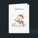Carte Je fonds pour toi Cute Puchi Dōshi Snowman<br><div class="desc">Un dessin Puchi Dōshi ludique et chaleureux pour quelqu'un de vraiment spécial.</div>