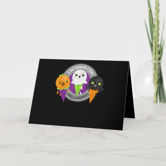 Carte Je hurle pour le Citrouille d'Halloween Spider Gho (Devant)