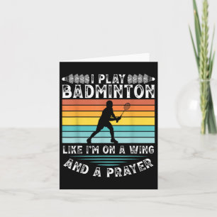 Carte Je Joue À Badminton Comme Moi Sur Une Aile Et Une