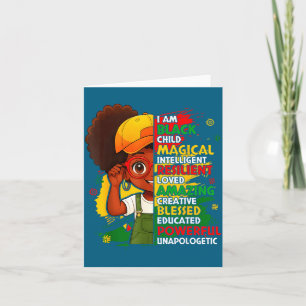 Carte Je Kids Suis Mois de l'Histoire des Noirs Africain