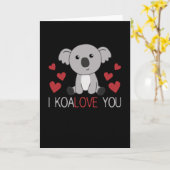 Carte Je Koalove vous cute koala avec des coeurs Animaux (Fleur jaune)
