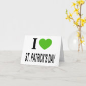 Carte Je ❤️ la SAINT-PATRICK avec un cœur vert (Fleur jaune)