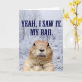 Carte Je l'ai vu jour de Groundhog (Fleur jaune)