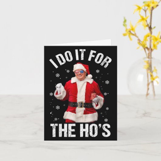 Carte Je le fais pour l'amusant Père Noël Trump Noël P d (Fleur jaune)