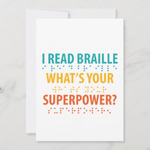 Carte Je lis le braille Quelle est votre superpuissance