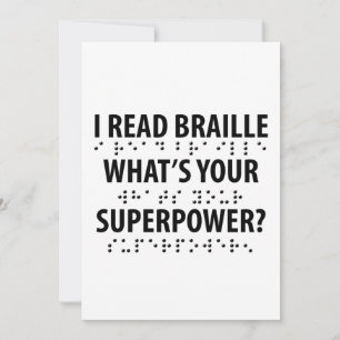 Carte Je lis le braille Quelle est votre superpuissance 