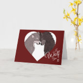 Carte Je Loup Vous J'Taime "Joyeuse Saint-Valentin" Mign (Fleur jaune)