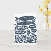 Carte Je Lui Donnerai Tous Mes Poissons Et Mes Miches Ch (Fleur jaune)